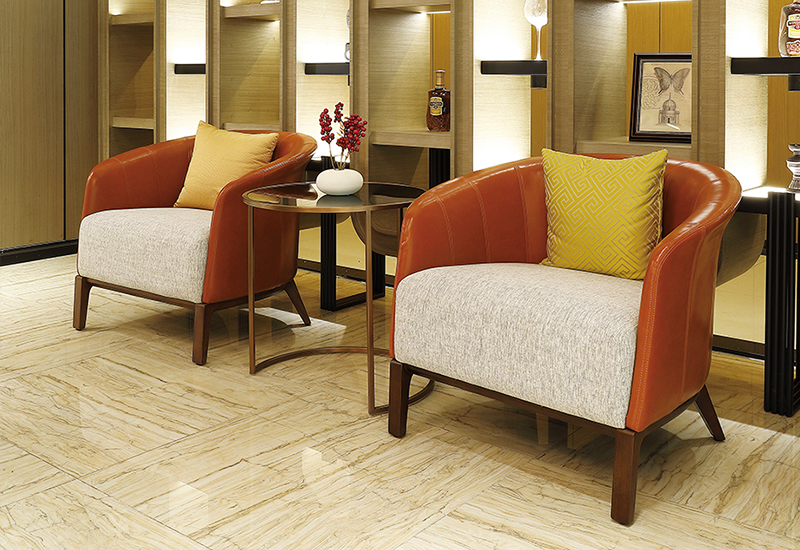 تصميم حديث 5 نجوم 4 نجوم طقم أريكة لغرفة المعيشة في الفندق وصالة اللوبي من القماش الجلدي