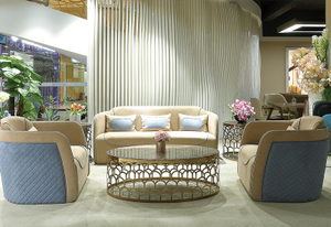 مجموعة أريكة قماشية عالية الجودة بإطار من الخشب الصلب الحديث أثاث لغرفة المعيشة بالفندق أو اللوبي أو غرفة النوم